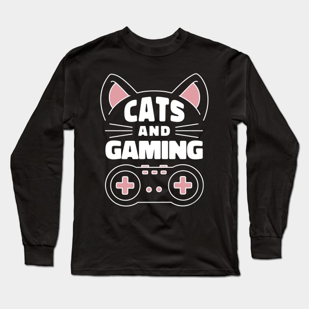 Cats and gaming lovers best gift for cats lovers and gaming lovers Long Sleeve T-Shirt by AbirAbd